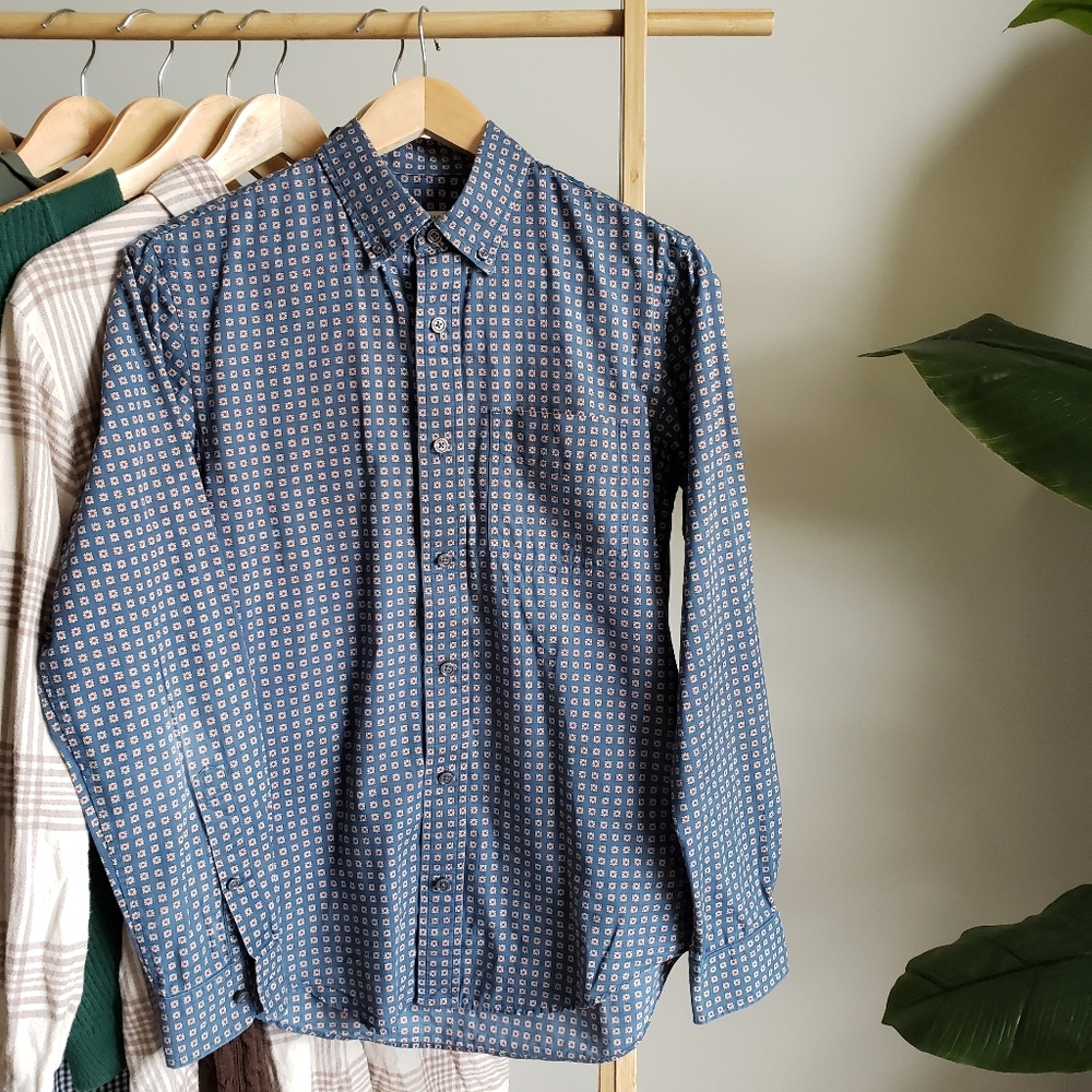 CLUB MONACO Printed Dress Shirt